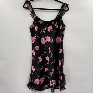 Vintage Morgan Taylor Womens Y2K Floral Mini Slip Dress Sz Medium Fairy Romantic